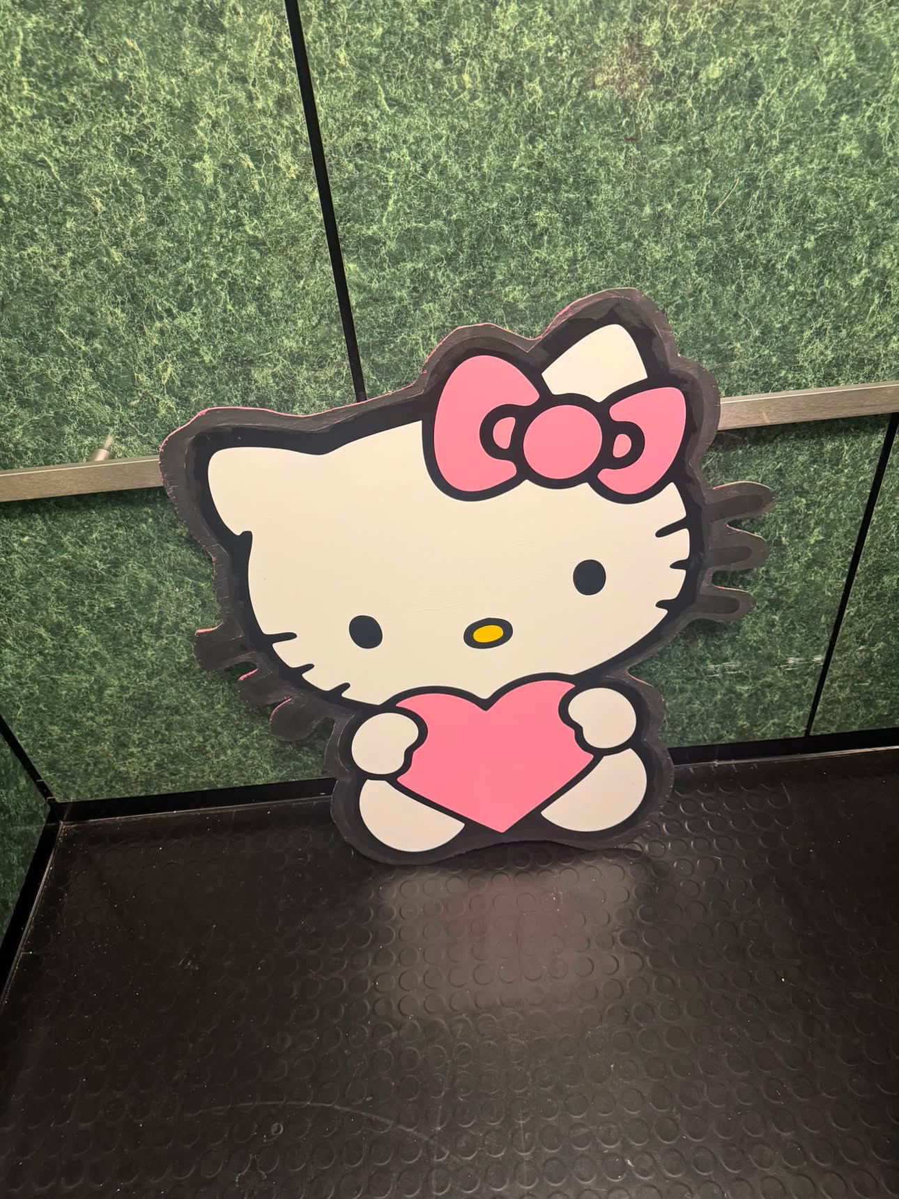 Recent custom Hello Kitty style wooden wall art commission by Wall Art DMV